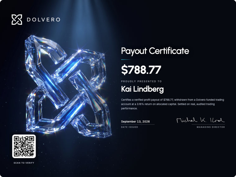 Certifikát výplaty Dolvero