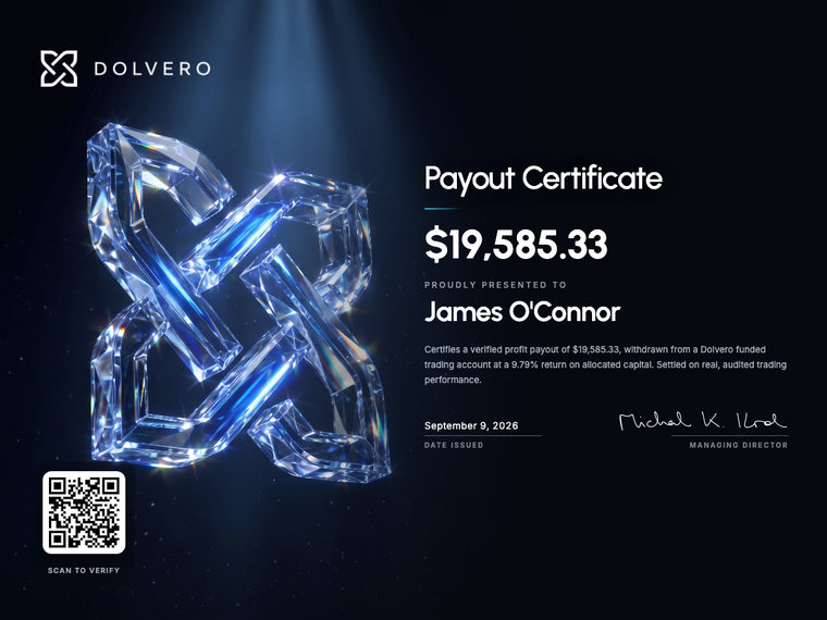 Certifikát výplaty Dolvero