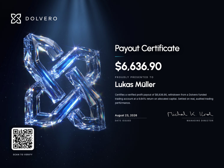 Certifikát výplaty Dolvero