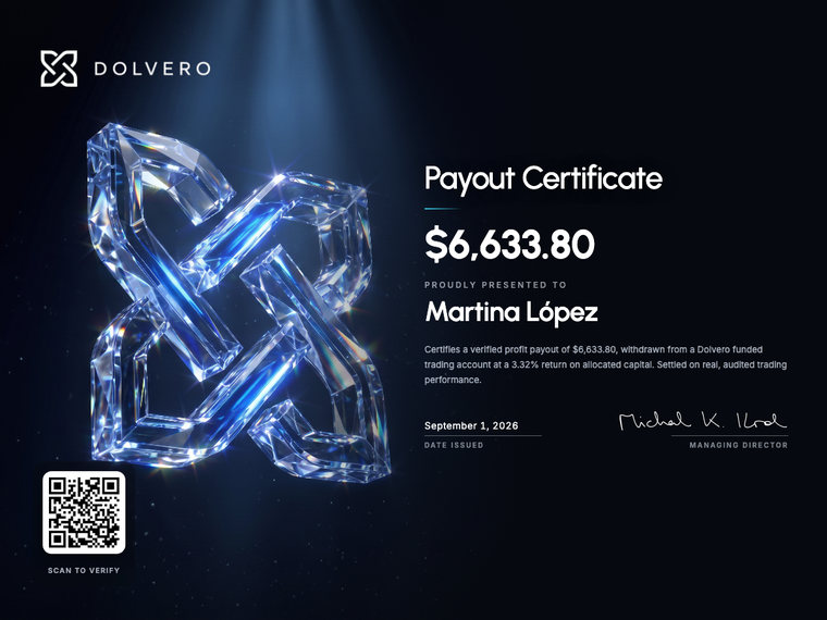 Certifikát výplaty Dolvero