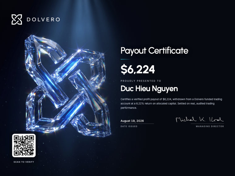 Certifikát výplaty Dolvero