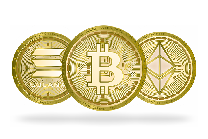 Bitcoin, Ethereum, Solana — crypto payments accepted