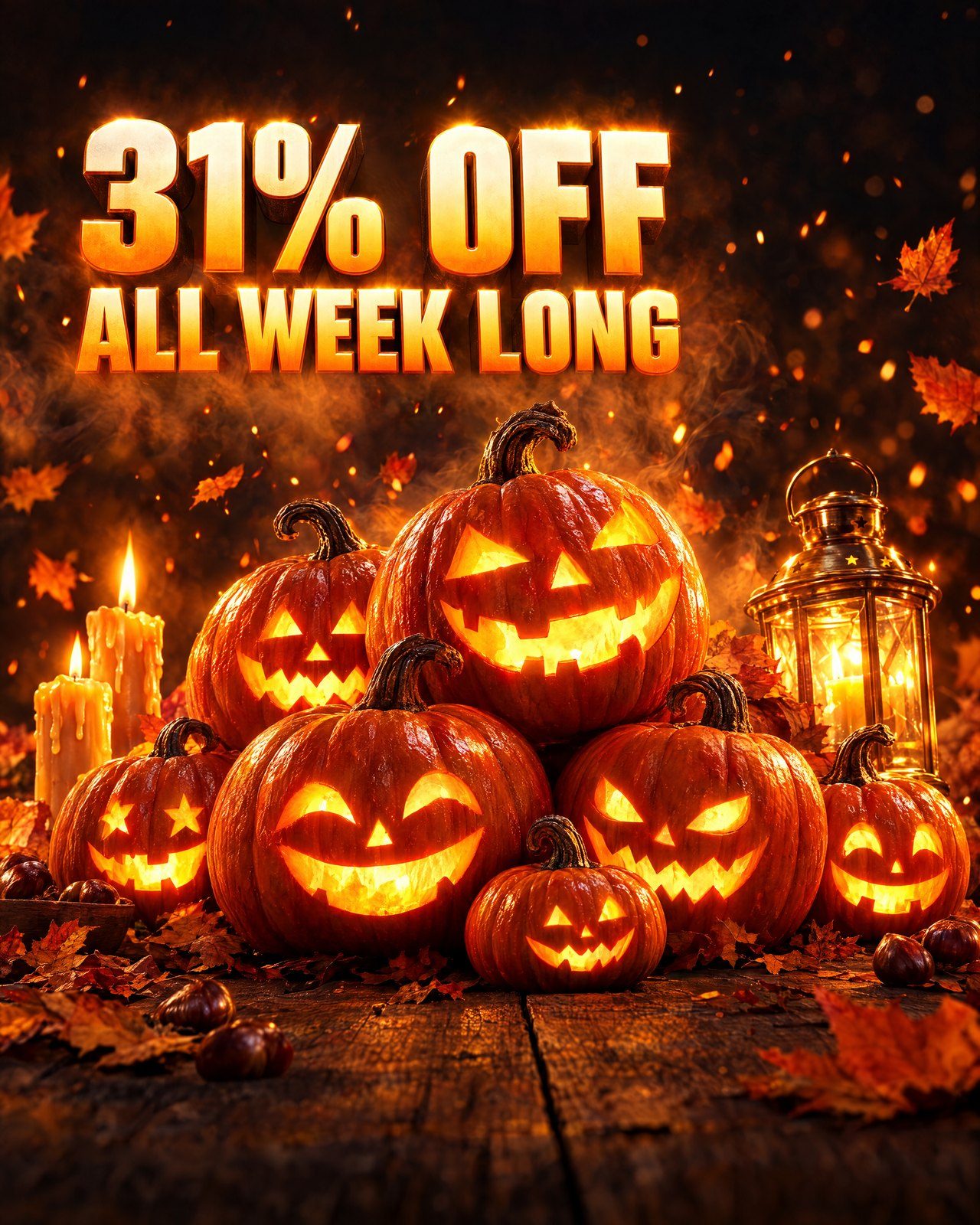 Pumpkins, 31% off all week long